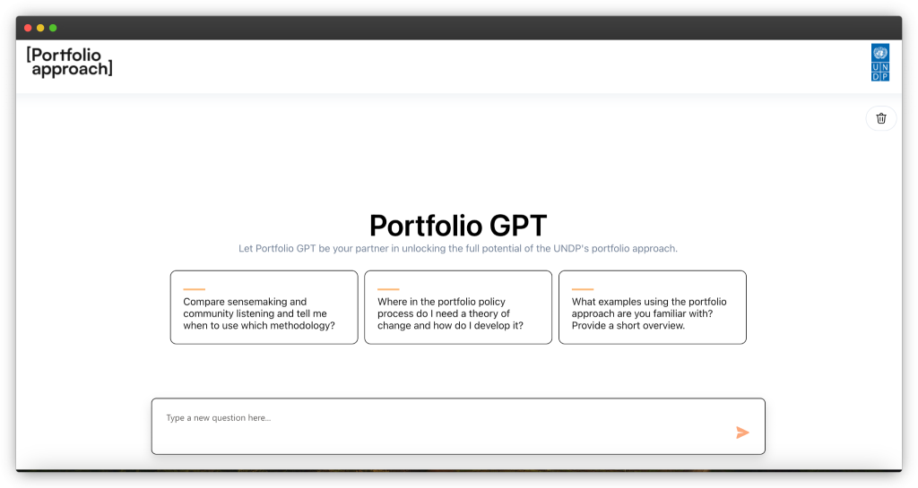 The landing page of Portfolio GPT